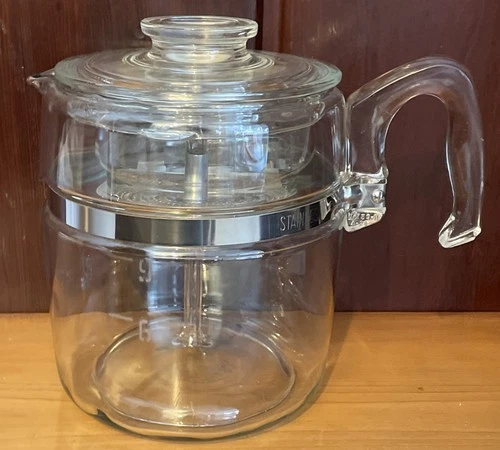 Vintage PYREX Flameware 6-9 Cup Glass Perculator Coffee Pot 7759 B Complete
