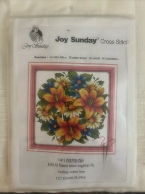 Joy Sunday H217 HOME OF BLESSINGS Cross Stitch Craft Kit Flowers 62x46cm