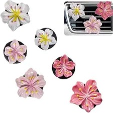 Cute Car Air Fresheners Vent Clips 6 PCS, Flower Air Vent Clips Peach Blossom
