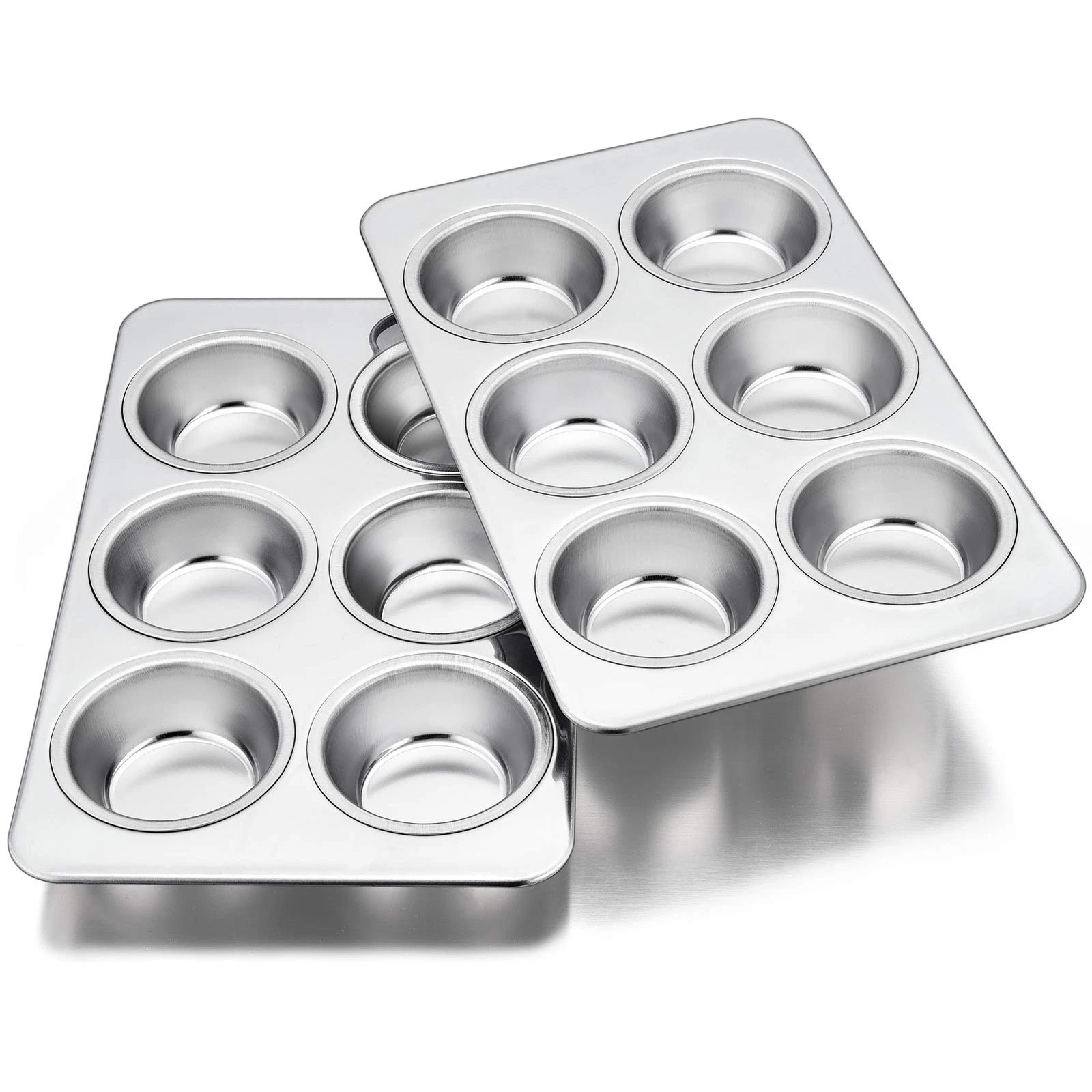 2 Pack Muffin Tray, 6 Hole Muffin Tin Moulds Cupcake Baking Tray Pan, Stainless
Opens in a new windo