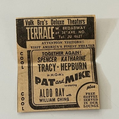 Volk Bro's Deluxe Theaters Terrace W Broadway 1952 Minneapolis Clipping SAI5-S35