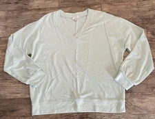 Women’s Loft Outlet Lounge Comfy Super Soft Sz L V Neck Mint Green Shirt Top