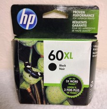 Genuine HP 60XL Black Ink Cartridge High Yield CC641WN Option 140 Factory Sealed
