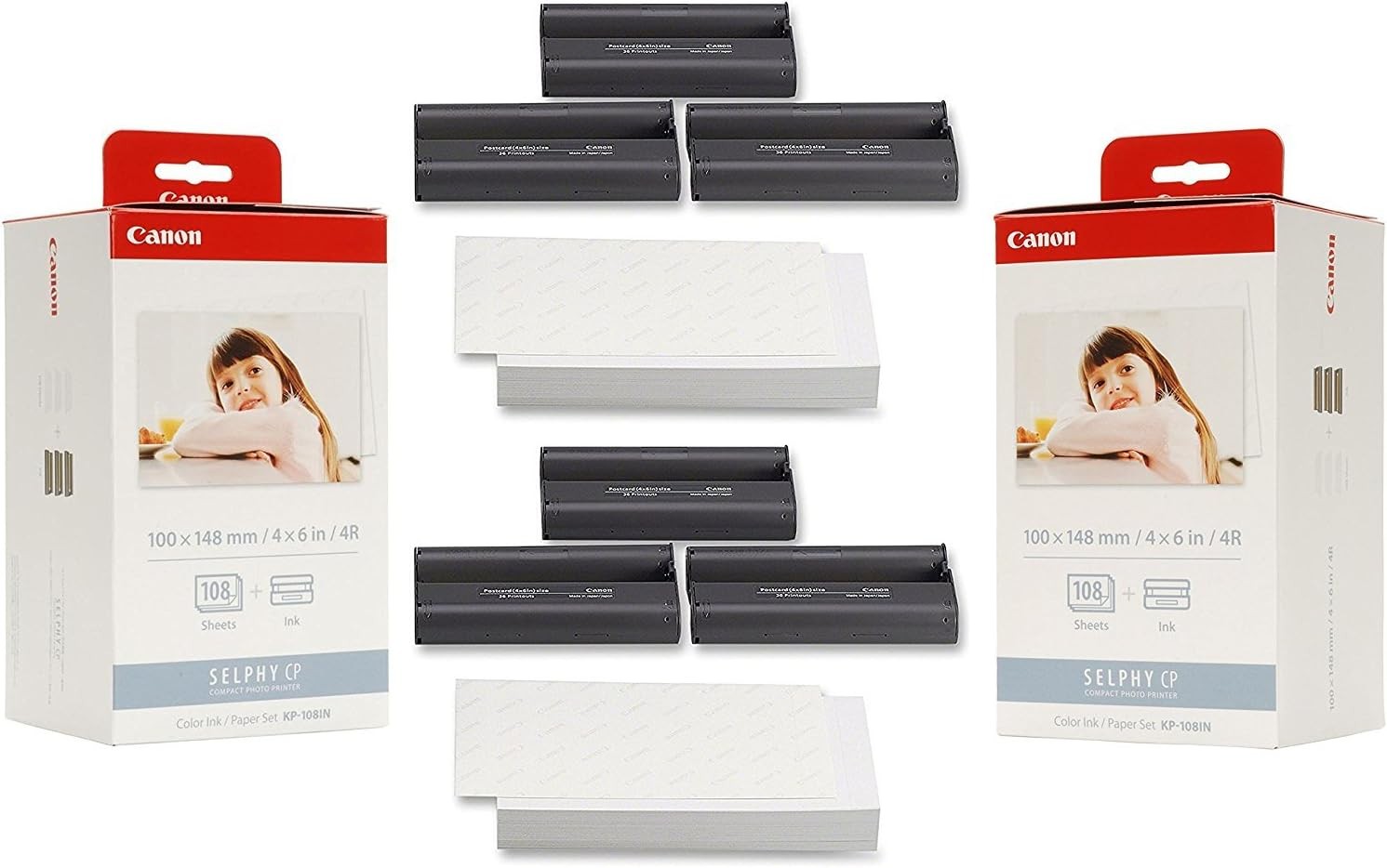 Набор чернильной бумаги Canon KP-108IN 2 В упаковке - 216 отпечатков 3115B001-X2 Голубой пурпурный 12190₽