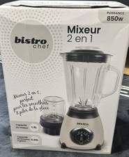 Image of Bistro Chef 2-in-1 Blender & Grinder 850W 1.5L Glass Jug 5 Speed Pulse