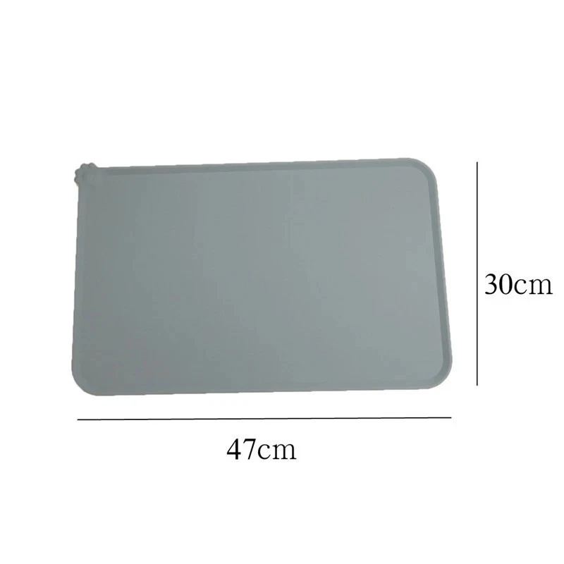 Alfombra de comida para mascotas gato perro cachorro silicona alimentación antideslizante impermeable tazón 18x12 pulgadas Foto 3 de 3