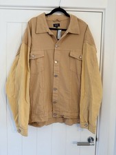 Boohoo Man Two Tone Sand Jacket Size 2XL Beige Mustard Colour Y2K Vintage Style