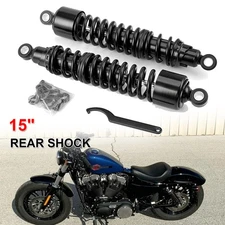 For Harley Sportster XL883 1200 72 48 FXR 15" Black Rear Shocks Absorber Pair