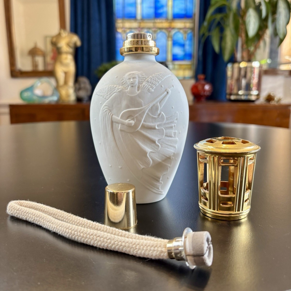 Lampe Berger Artoria リモージュポット Vintage Lampe Berger White Bisque ANGEL Artoria Limoges
