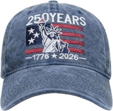 250th Anniversary USA Hat, Retro Embroidered 1776-2026  Flag Baseball Cap, Adju