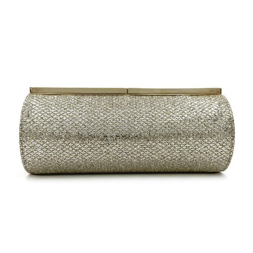 JIMMY CHOO Glitter Gold Lame Clutch Party Bag Luxury Wedding Evening