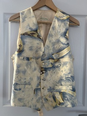 Made In England Vintage 80 s Mens All Silk Waistcoat. Medium. MR28051