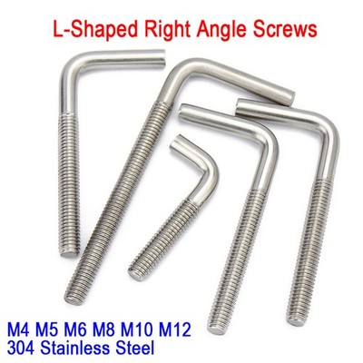 M4 M5 M6 M8 M10 M12 304 A2 Stainless Steel L-Shaped Bolts Right Angle Screws