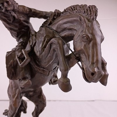 100% Pure Genuine Bronze Frederic Remington Bronco Buster