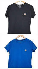Lot Of 2 Carhartt Force Relaxed Fit Tee 1 Black & 1 Blue Medium Casual Sunrun