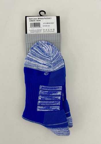 STRIDELINE Crew Socks 1 Pair Men L Saint Louis SLU Billikens NCAA Full Knit 3 - Picture 2 of 3
