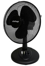 Challenge Desk Fan 12Inch 3 Speed Oscillating Adjustable Tilt Fan Black- USED