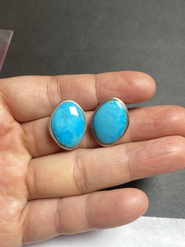 925 Sterling Silver Turquoise Studs Earrings