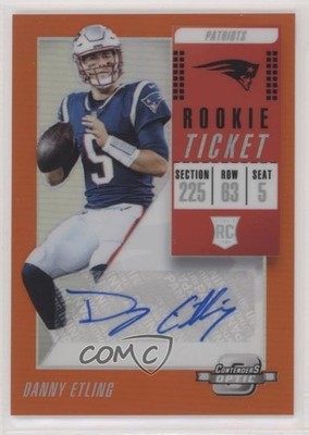 2018 Contenders Optic Ticket Orange Prizm 15/49 Danny Etling Rookie Auto RC 3c4
