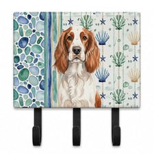Caroline's Treasures Welsh Springer Spaniel Coastal Sea Glass Leash Key Holder