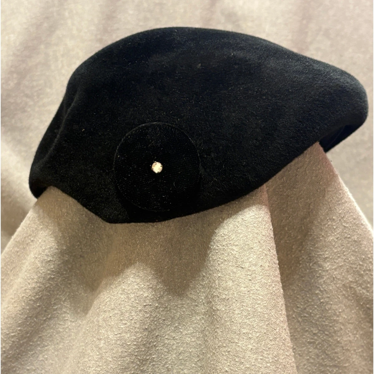 Vintage Carson Prairie Scott Brown Peachbloom Brown Velour Beret Hat Medium Bow Velour Beret Hats for Women | eBay main image 4