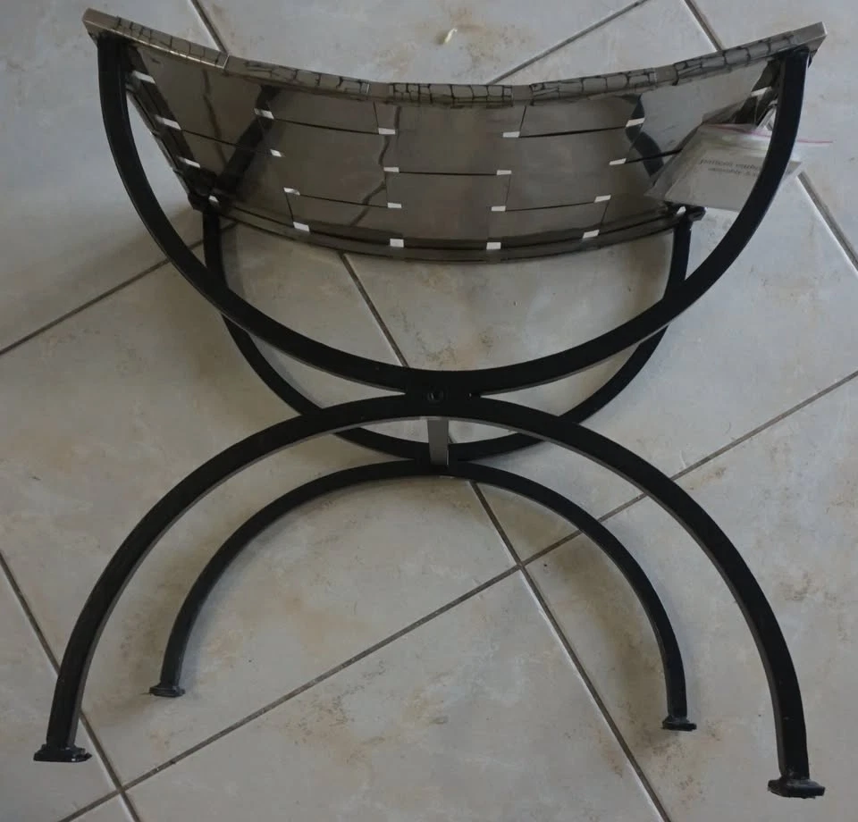 Nihil Novi/Pier 1 Steel and Iron Stool,  New!! - Image 2 of 4