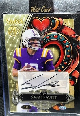 Sam Leavitt Auto True 1/1 Artist Proof LSU NEW QB Gold Vinyl True One Of One