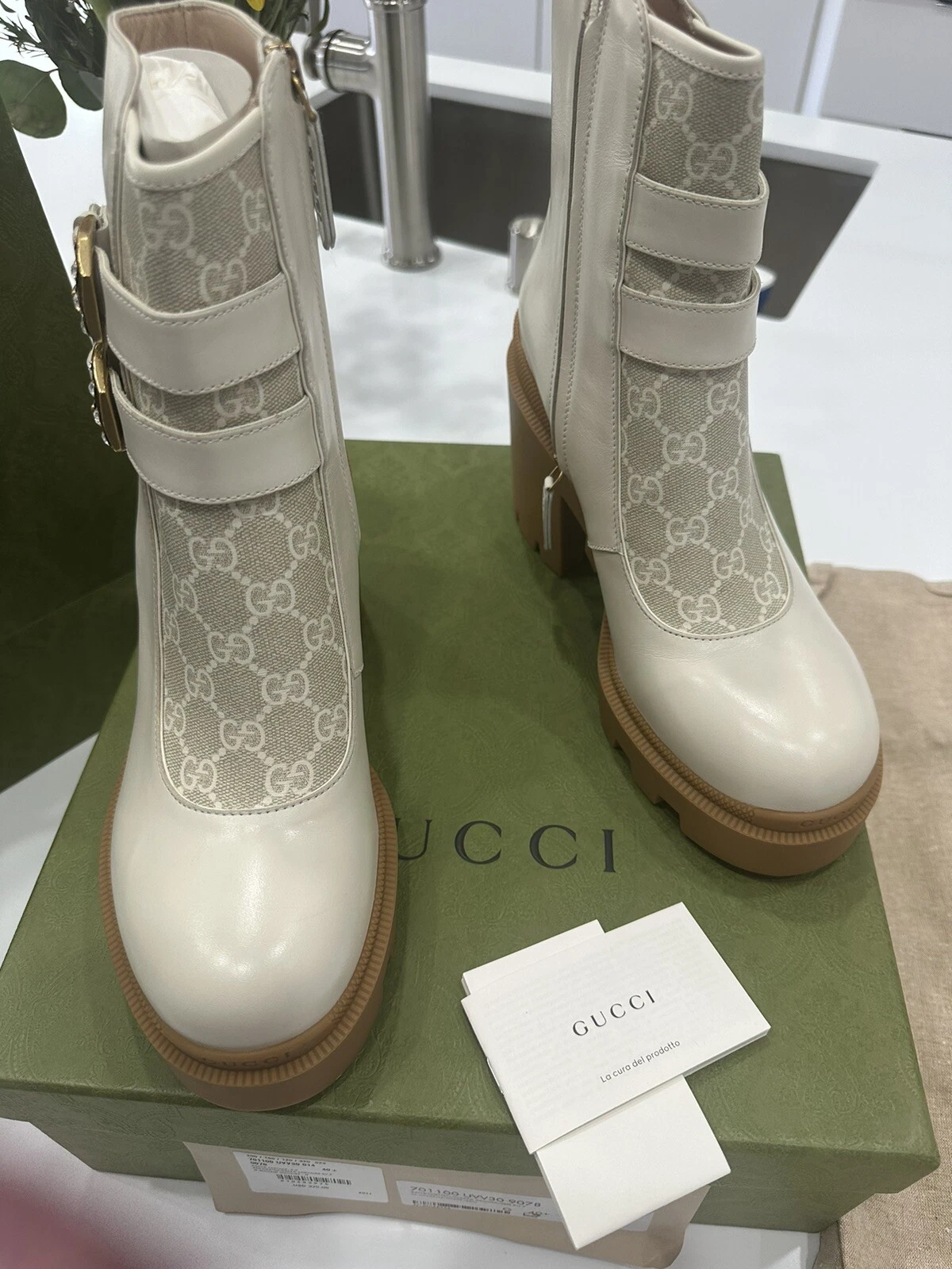 BOTTES À PLATEFORME CUIR GUCCI SUPREME MIDCALF NEUF DANS LEUR BOÎTE TAILLE EU 40,5