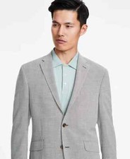 Kenneth Cole Reaction Men's Green White Slim-Fit Mini-Houndstooth Suit 40L