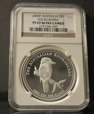 2004P Australian Silver Kookaburra    NGC PF 69 PROOF ULTRA CAMEO FINISH