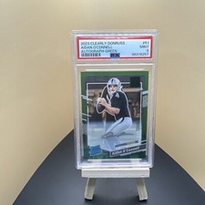 2023 Donruss Clearly Rated Rookie Aidan O'Connell RC Green #51 /25 PSA 9