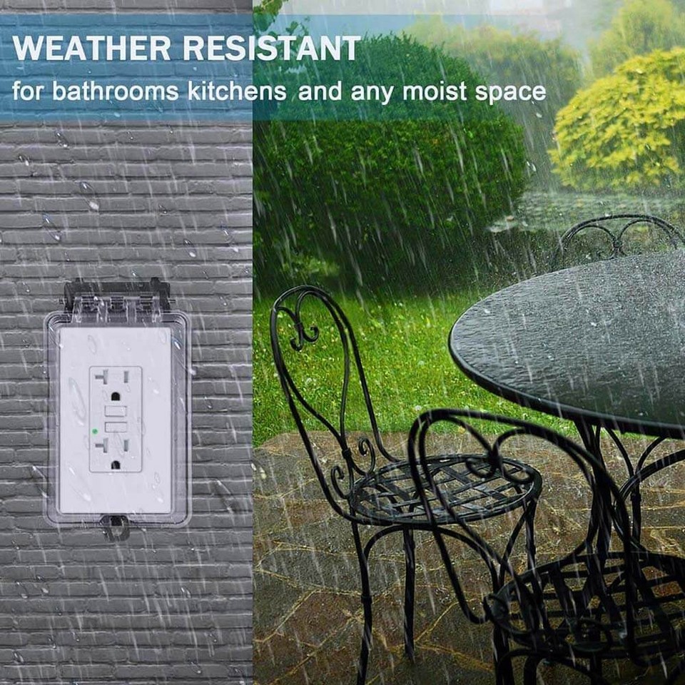 GFCI Outlet 20 Amp Bathroom GFI Receptacle LED Indicator Tamper ...