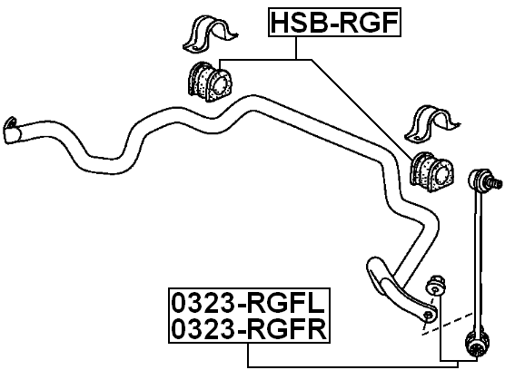 Front Left Stabilizer Link / Sway Bar Link Febest 0323-RGFL Oem