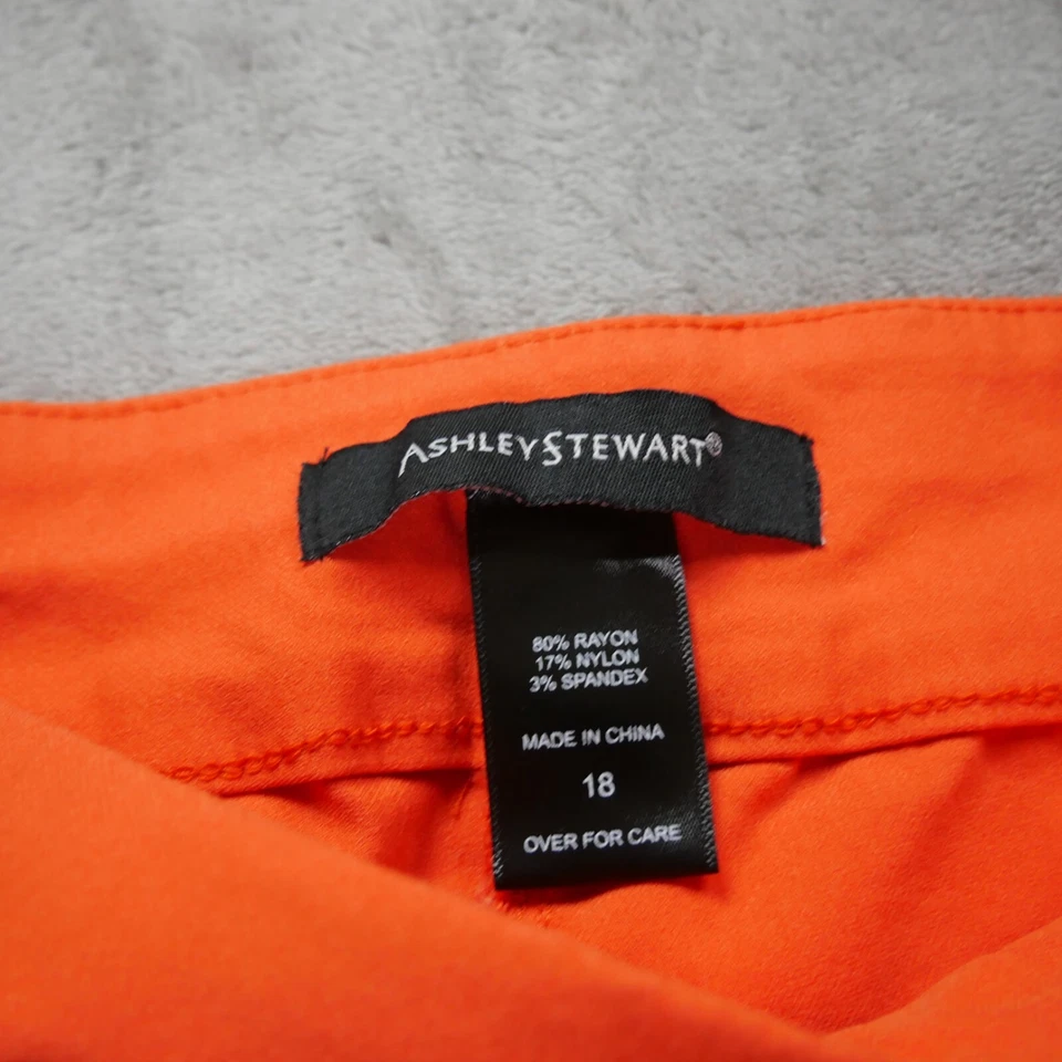 Pantalones de vestir Ashley Stewart para mujer Plus 20W naranja al tobillo - cintura alta informales Foto 2 de 4
