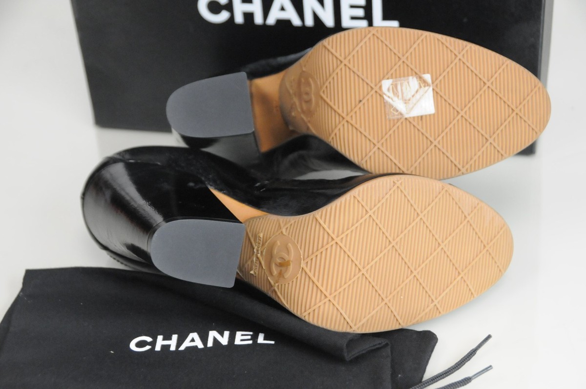 New Chanel Black CC Logo Heels Pumps Shoes Stretch with Dust Bag