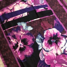 WHBM White House Black Market Viola Cabernet Oblong Floral Scarf 72 x 21.5 NWT