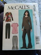 McCalls Pattern M7295 Pullover Tops pants w/Variations size lrg-xxl