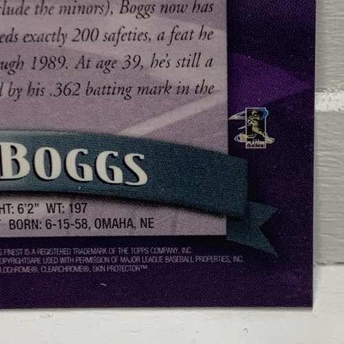 1998 Topps Finest with Protector intact Prism effect Wade Boggs - Near Mint #158 - Picture 6 of 7