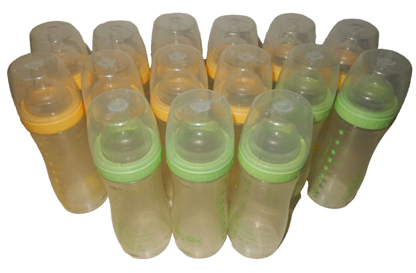 15 Vintage PLAYTEX Premium Nurser 8oz-10oz Bottles with Caps/Lids Slow Nipples