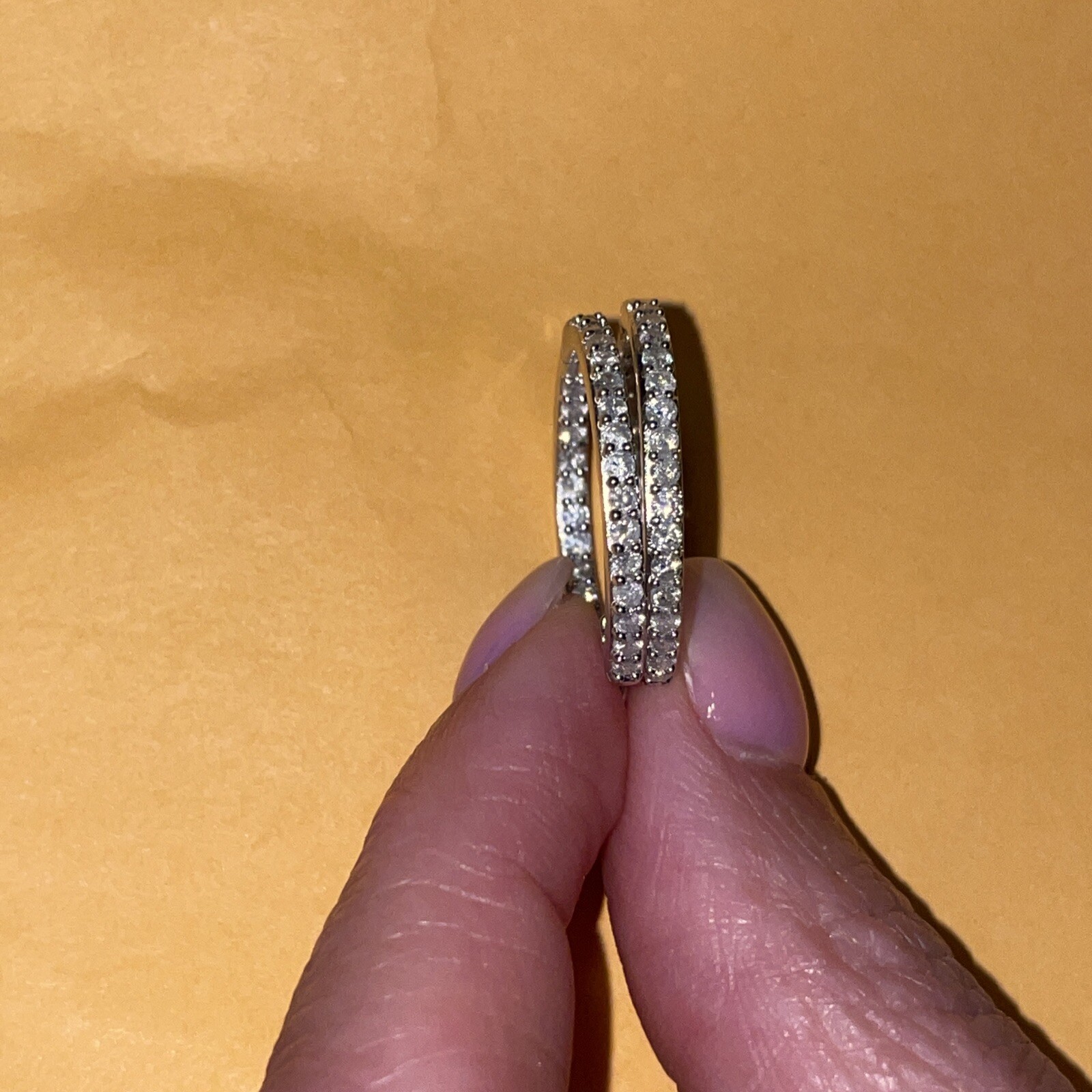 Diamond Loop Earrings - image 1