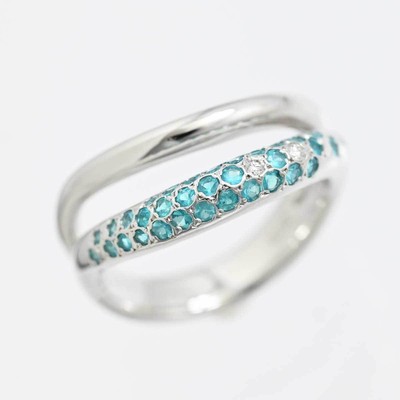TASAKI K18WG White Gold Diamond 0.02ct Paraiba Tourmaline 0.32ct 