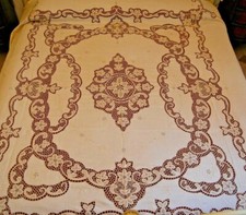 Copriletto matrimoniale PIZZO BURANO in puro lino, ricamo a mano e punta ago