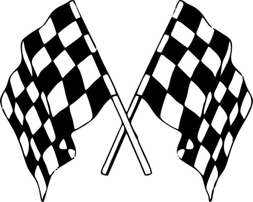 Sticker Car Motorbike Double Flag Checkerboard Racing - Picture 1 of 1