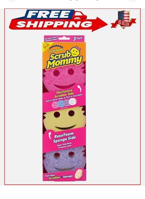 Scrub Mommy - Dual Sided Sponge with Soft Absorbent and Scratch- 3 Count
