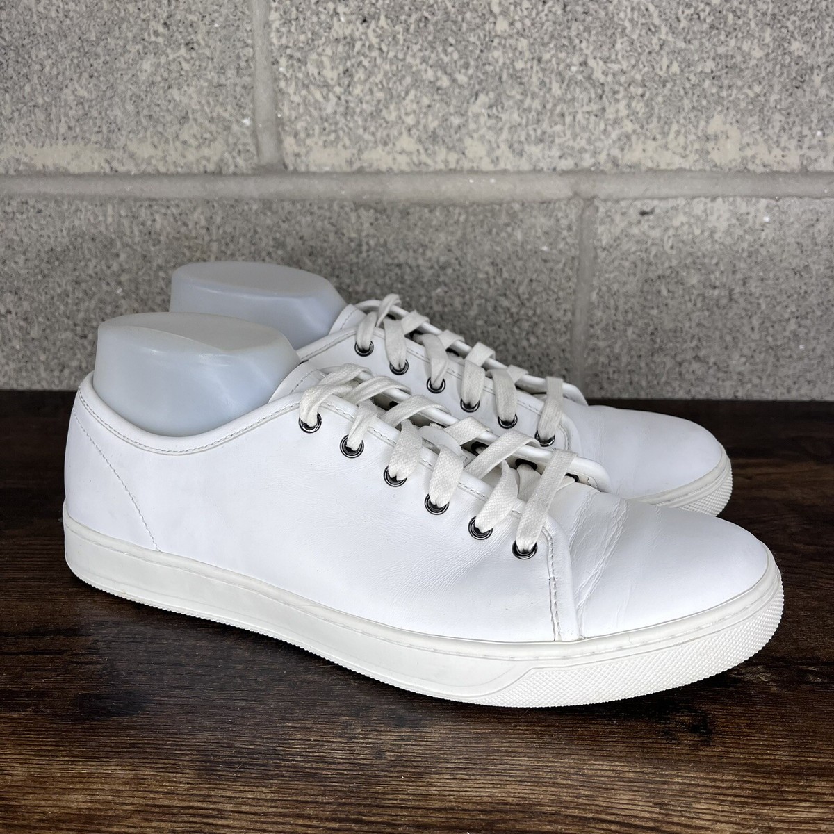 Vince Fulton Mens White Leather Sneakers Tennis Shoes Size 10