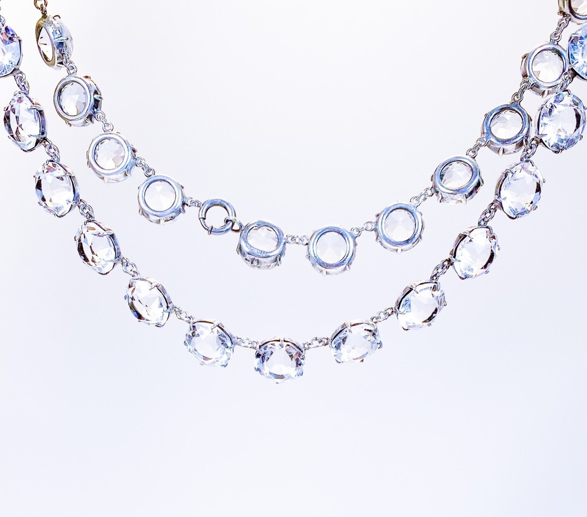 Collier Négligé Art Déco En Argent Sterling - Avec Améthyste, Longueur 30-35 Cm, Antique/occasion