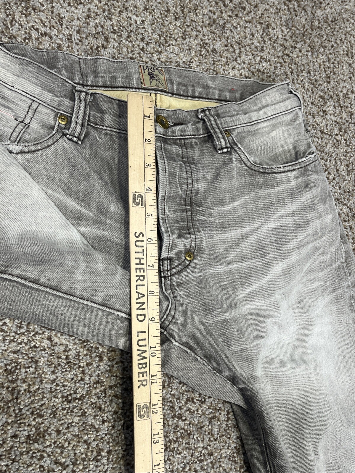PRPS Barracuda Stonewashed Button Fly Mens Jeans Size 31 Brown Gray 31x31.5 - View 11