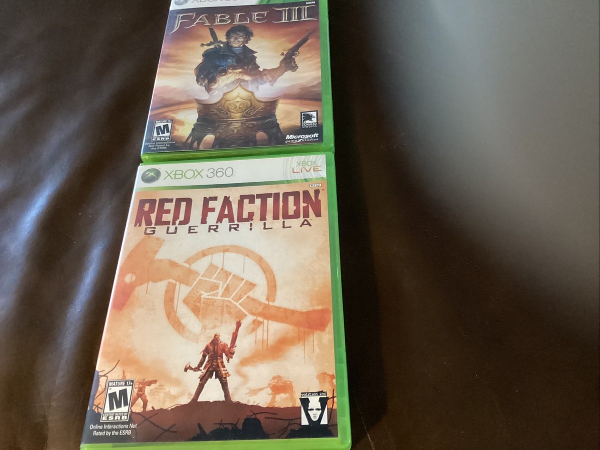 XBOX 360 Red Faction And Fable III With Booklet Lot