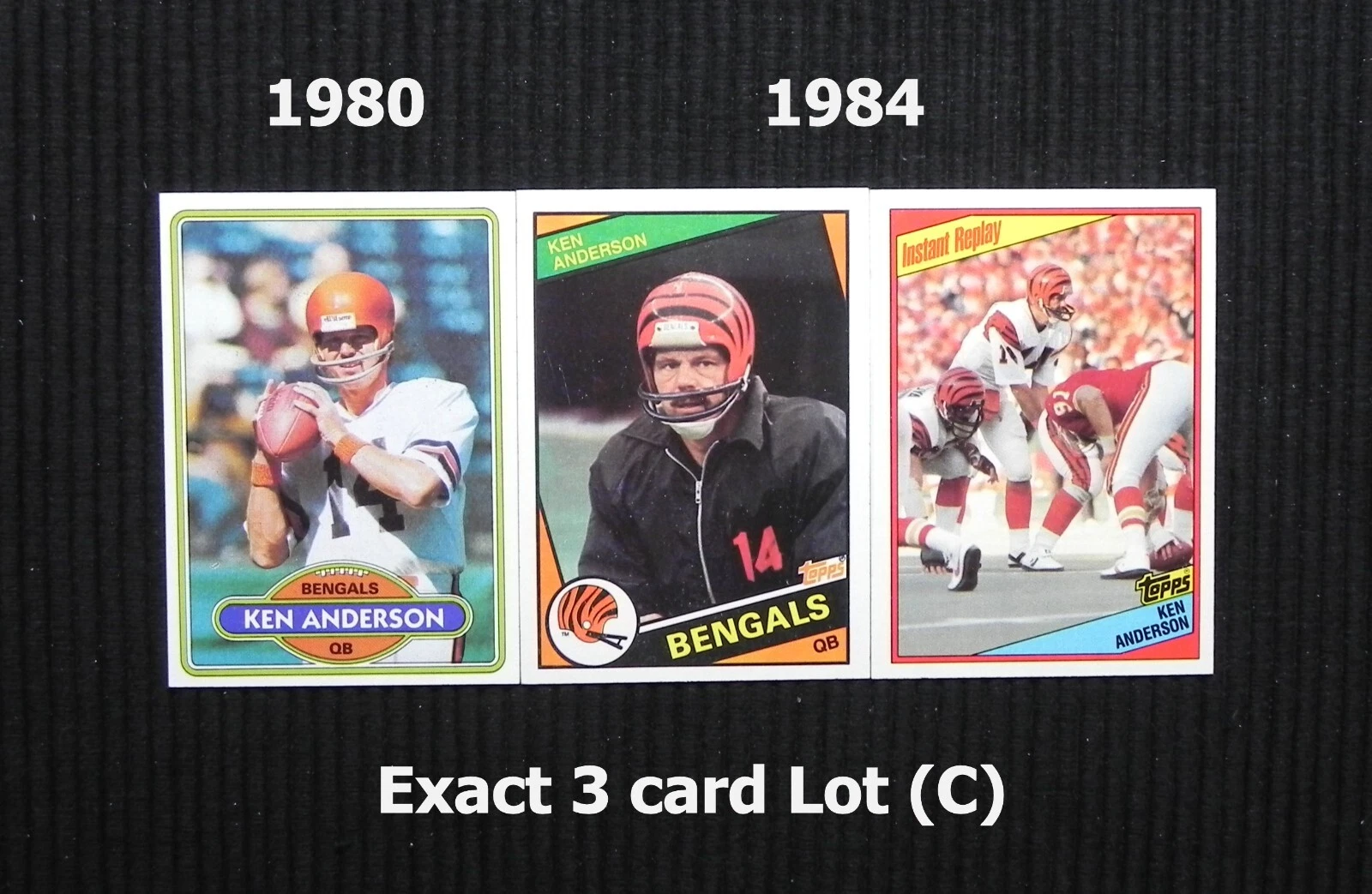 Ken Anderson 1980-1984 Topps Exact 3 Card Lot (C) #s 388-34-35
