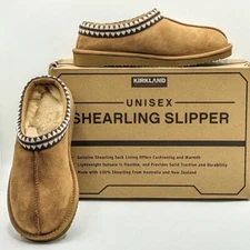 Kirkland “Unisex Shearling Slippers” Natural Comfort Genuine Sheepskin (Tan) NEW